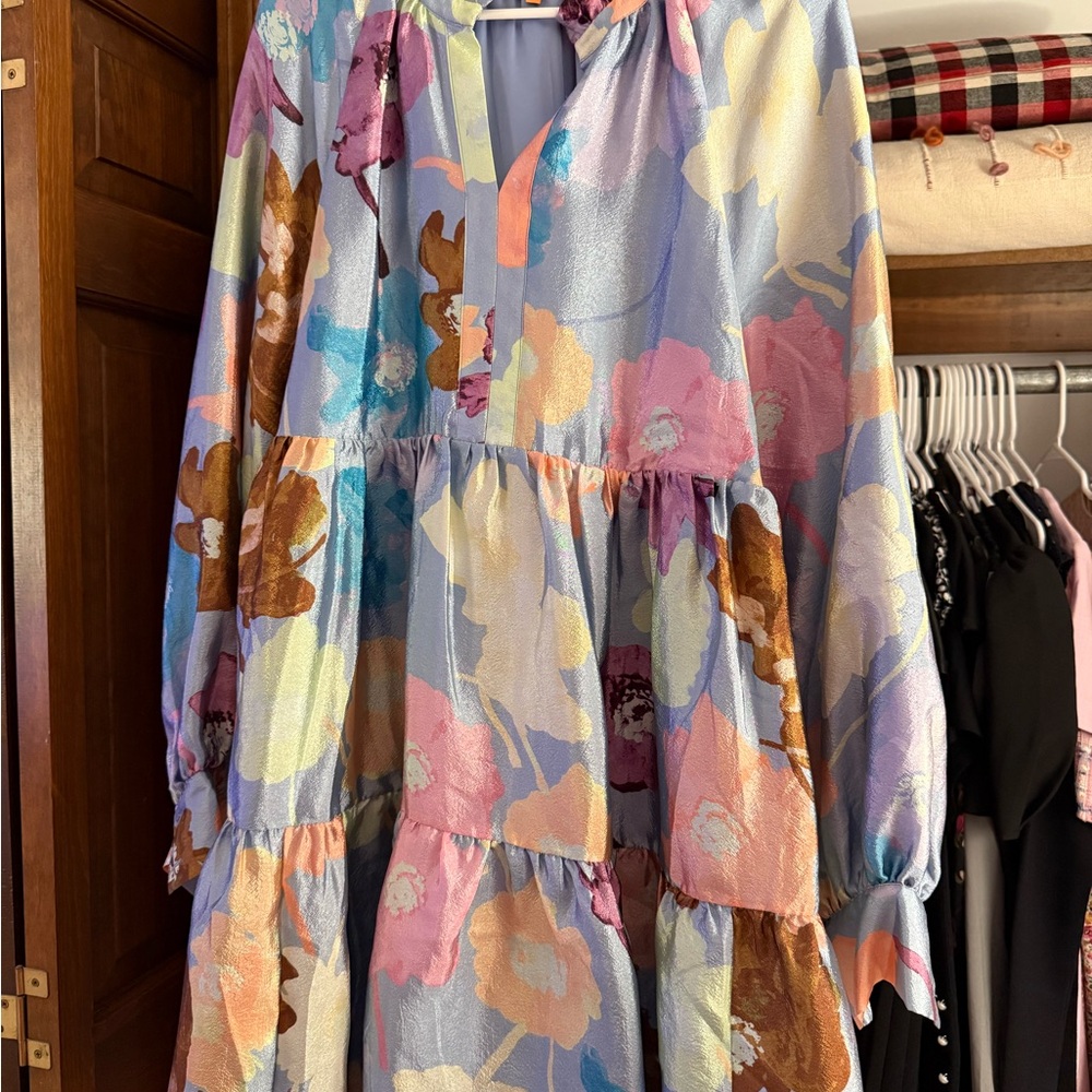 Designer Shopbop Floral Long-Sleeve Dress